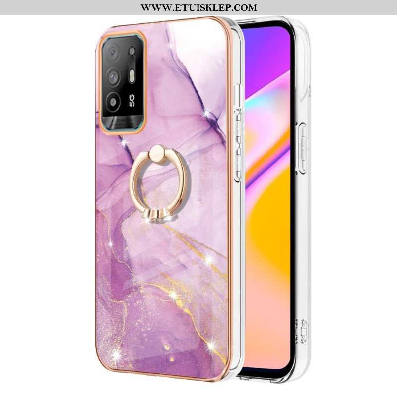 Etui do Oppo A94 5G Marmur Z Pierścieniem